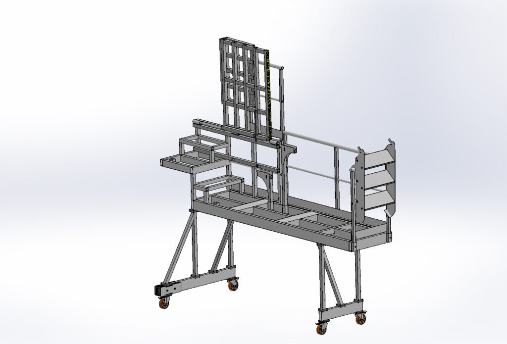 Paint booth platform for F16